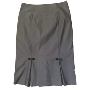 Belle Poque Grey Midi High Waist Office Stretchy Pencil Skirt with Bow Detail XL